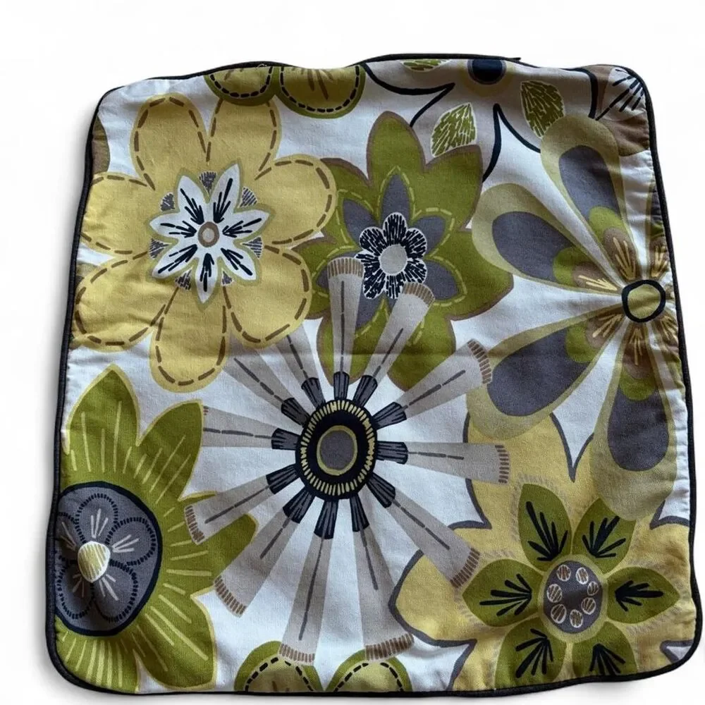 Ashley Furniture 20” x 20” Canvas Zip Pillow Cases Charcoal Cream Yellow Green